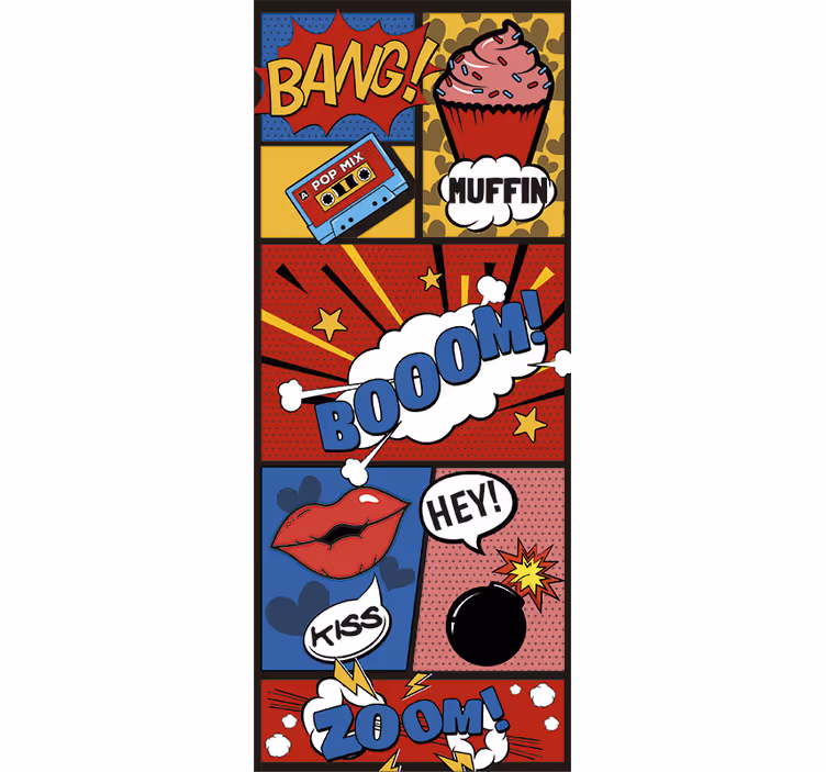 Tenda a rullo camera ragazzi porta comic pop art - TenStickers