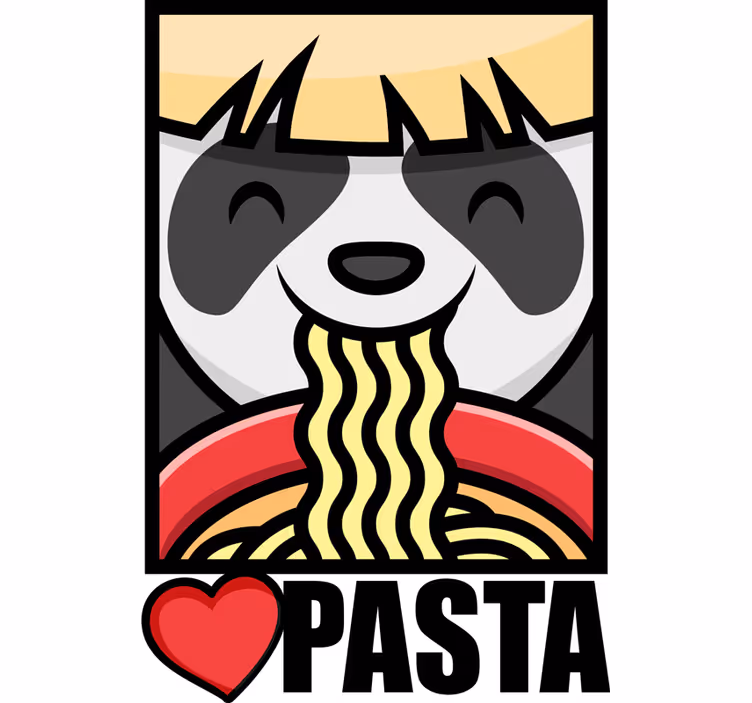 Tenda a rullo camera ragazzi il panda ama la pasta - TenStickers