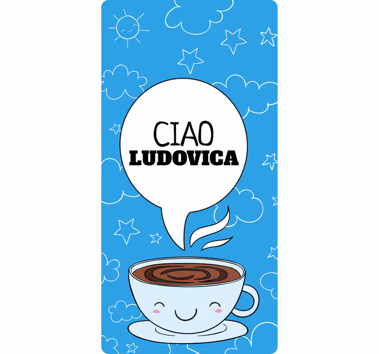 Tenda a rullo camera ragazzi tazza caffè personalizzata - TenStickers