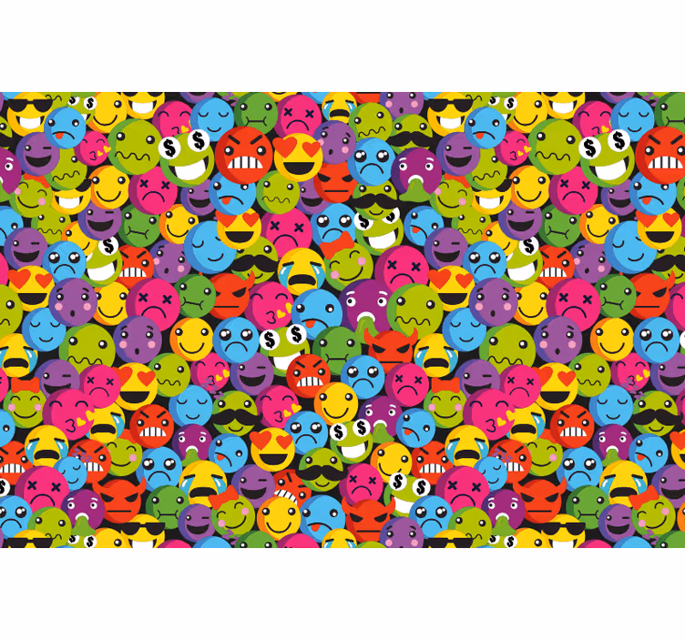 Tenda a rullo camera ragazzi composizione emoji - TenStickers