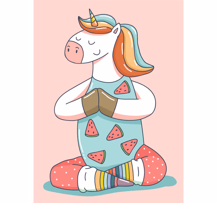 Tenda a rullo camera ragazzi unicorno fitness - TenStickers
