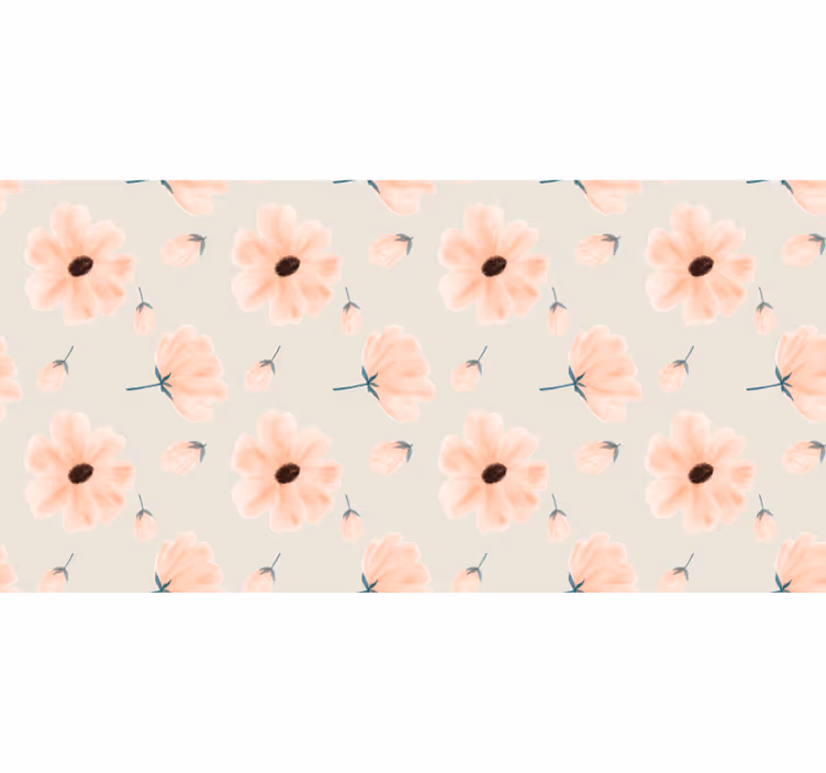 Tenda a rullo beige grande fiori acquerello su beige - TenStickers