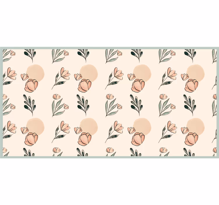 Tenda a rullo beige fiori pastello moderni acquerello - TenStickers