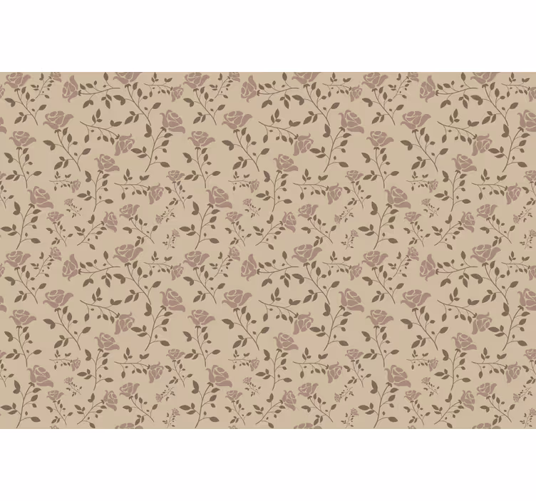 Tenda a rullo beige motivo rose vintage marroni - TenStickers