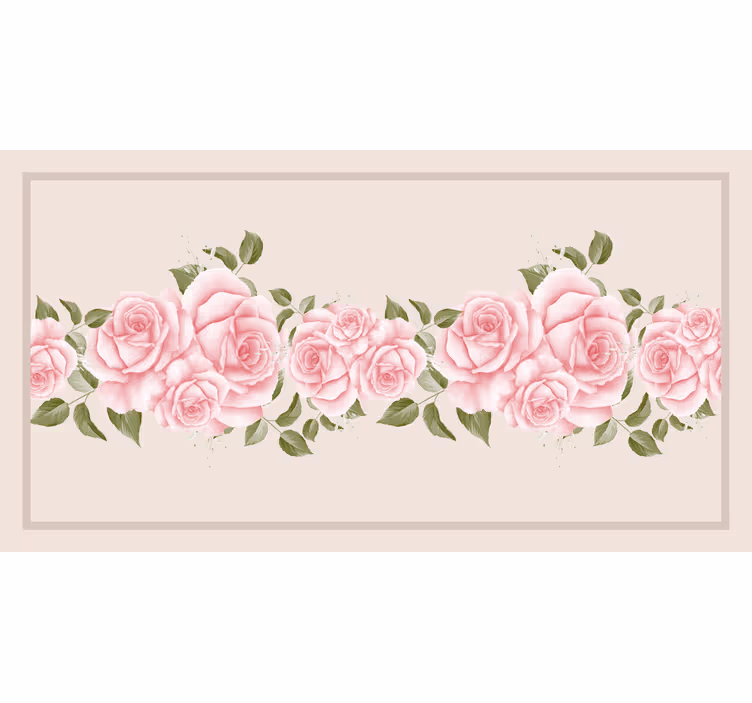Tenda a rullo beige motivo rose rosa vintage - TenStickers