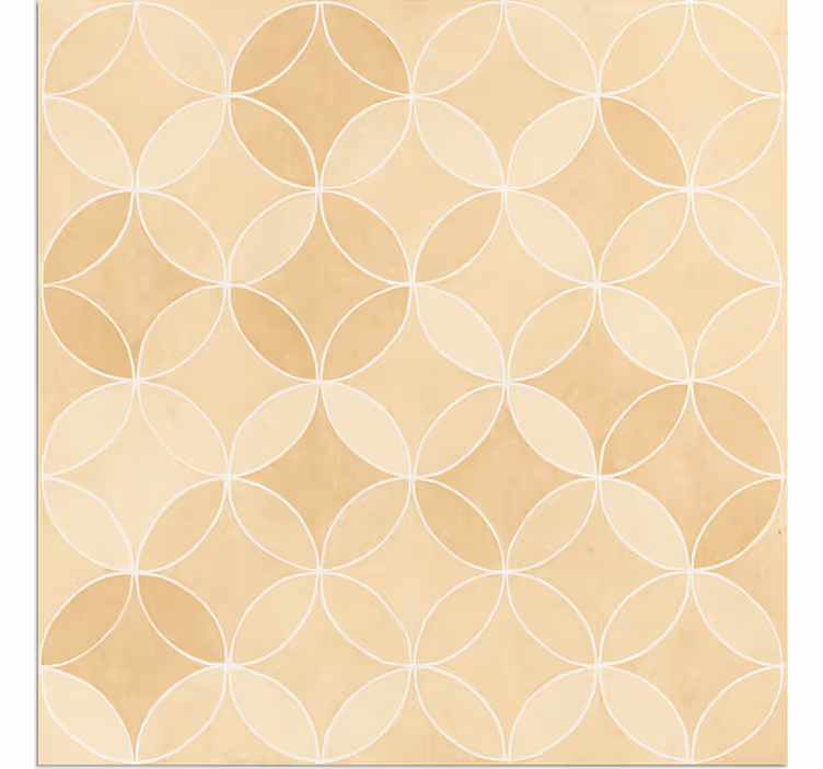 Tenda a rullo beige cerchi geometrici sovrapposti - TenStickers