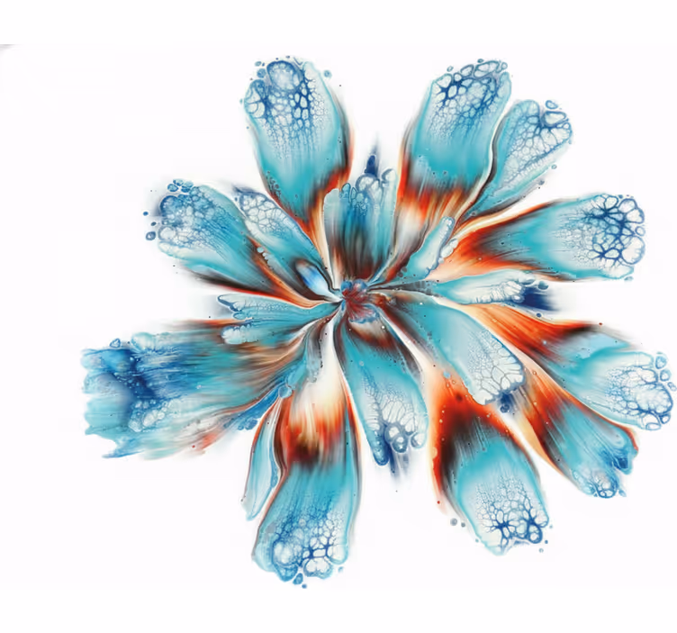 Tenda a rullo bagno fiori colorati in arte moderna - TenStickers