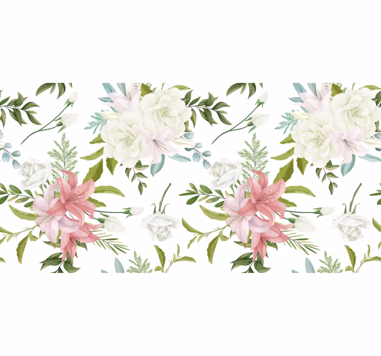 Tenda a rullo fiori giardino minimalista realistico - TenStickers