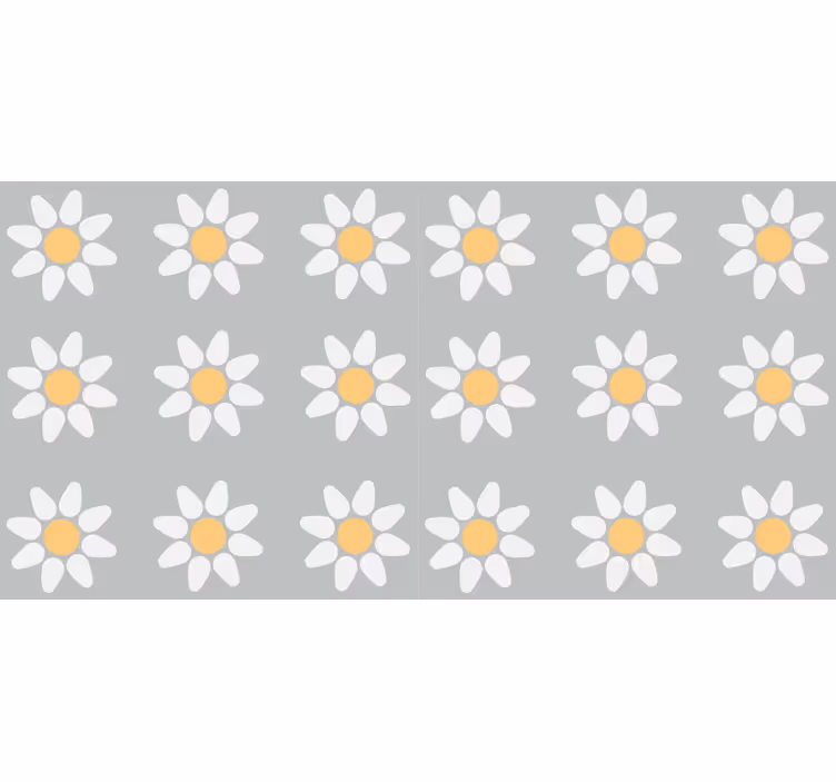 Tenda a rullo fiori motivo margherite - TenStickers