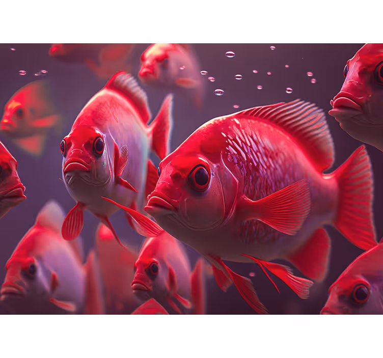 Tenda a rullo animali acquario rosso - TenStickers
