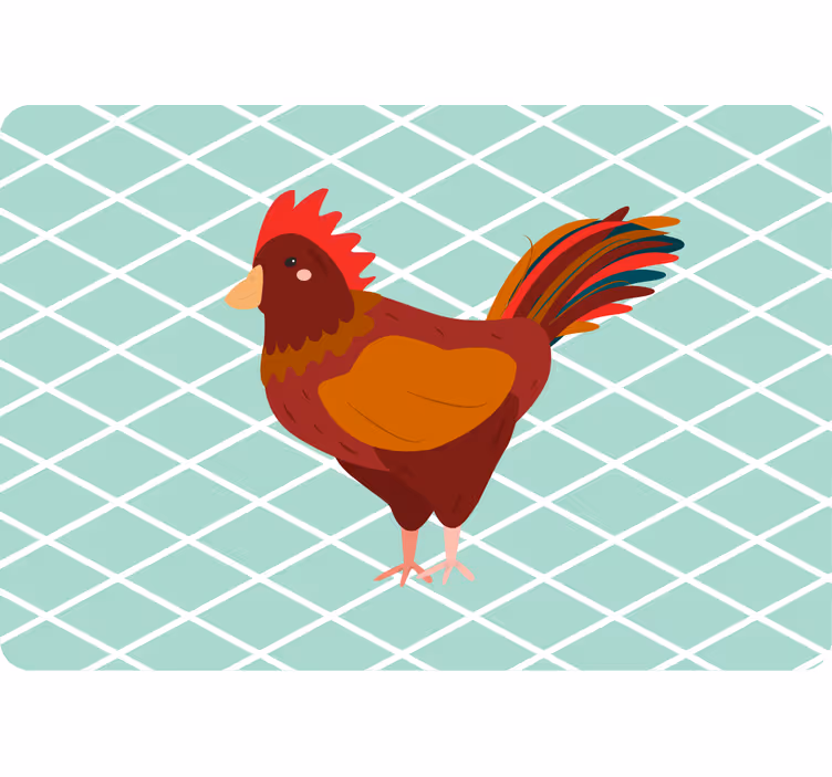 Tenda a rullo animali gallo rosso profilo - TenStickers