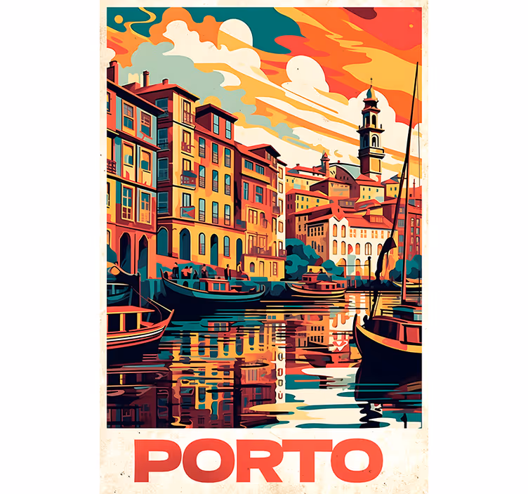 Tende a rullo più vintage poster di oporto - TenStickers