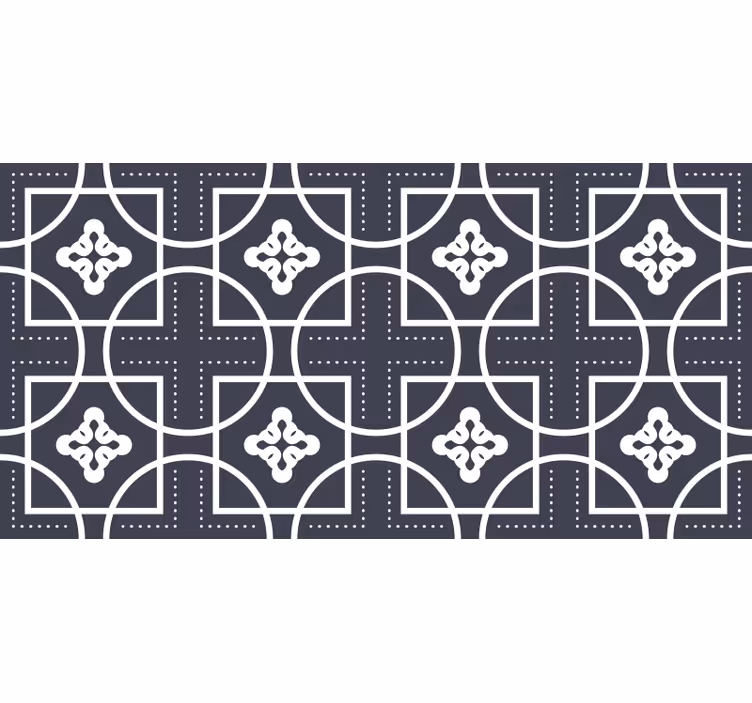 Tenda a rullo nera effetto piastrelle geometriche - TenStickers