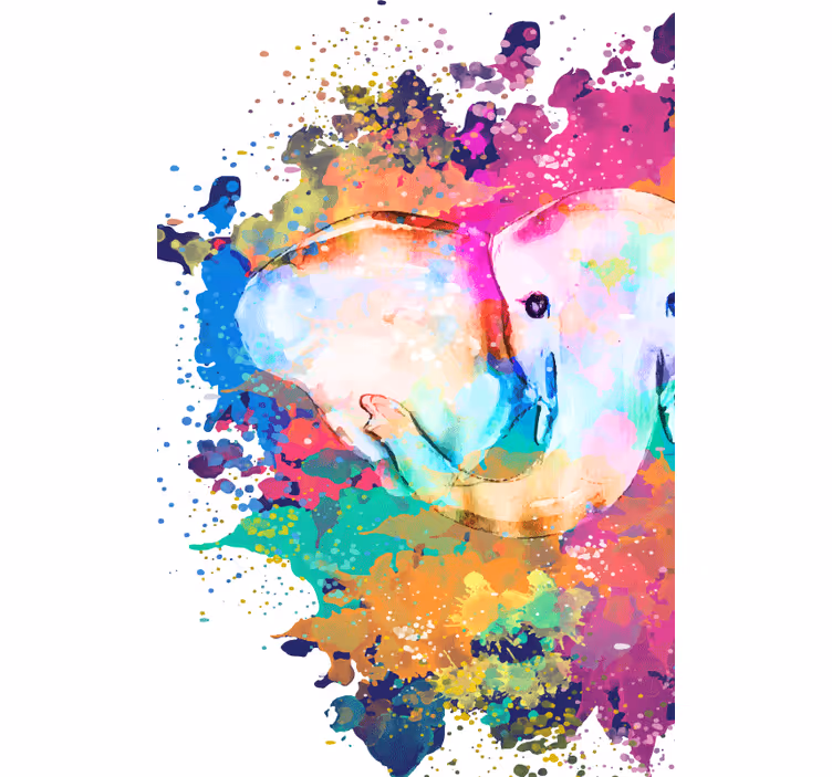 Tenda a rullo bagno elefante dai colori vivaci - TenStickers