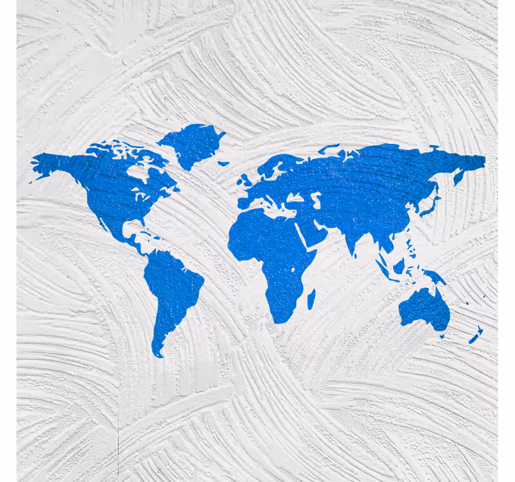 Tenda a rullo per ufficio mappa del mondo blu - TenStickers