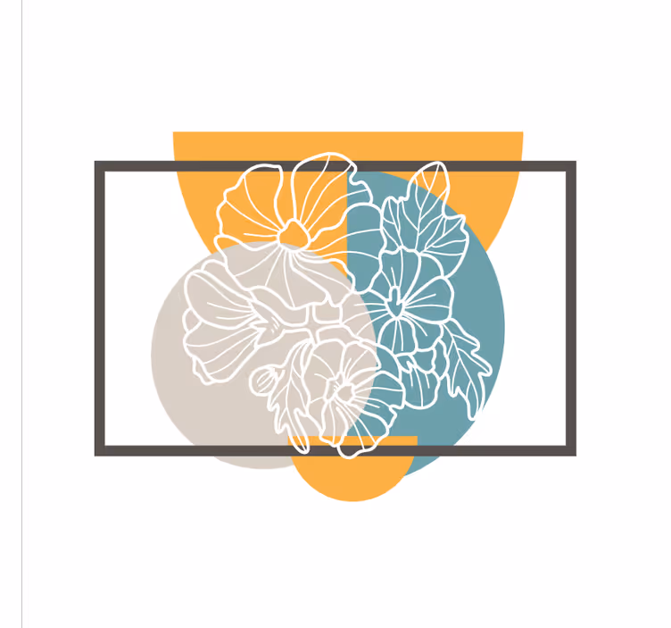 Tenda a rullo per ufficio rettangolo fiori minimalista - TenStickers