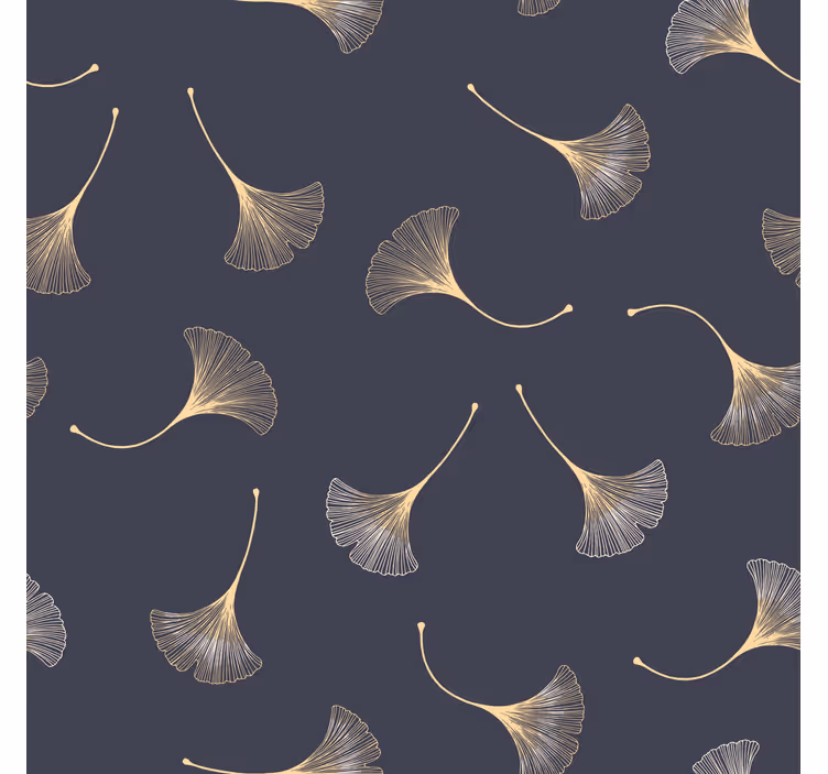 Tenda a rullo per ufficio foglia di ginkgo blu e oro - TenStickers
