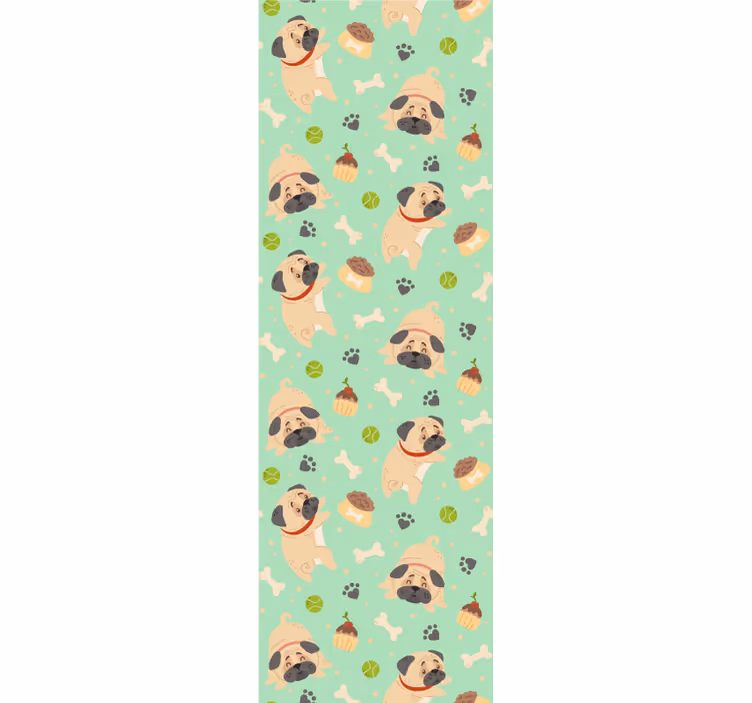 Tenda a rullo divertente bulldog grasso con osso - TenStickers