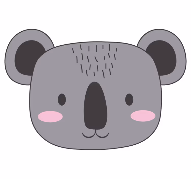 Tenda a rullo divertente tappeto in vinile faccia koala - TenStickers
