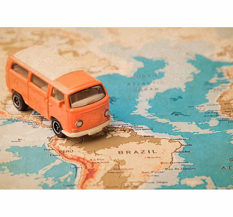 Tenda a rullo mappamondo carovana su mappa mondiale - TenStickers
