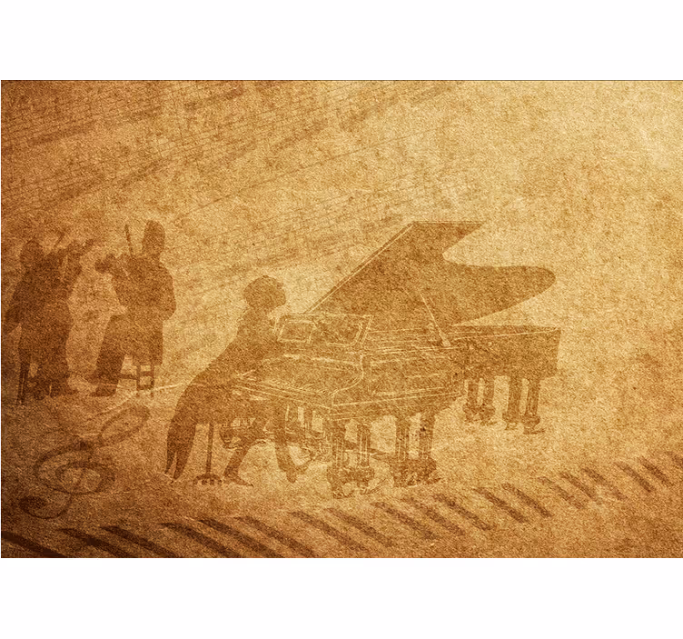 Tenda a rullo rustica pianoforte vintage - TenStickers