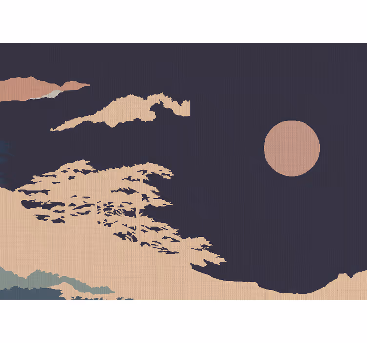 Tenda a rullo rustica stile japandi foresta artistica scura - TenStickers