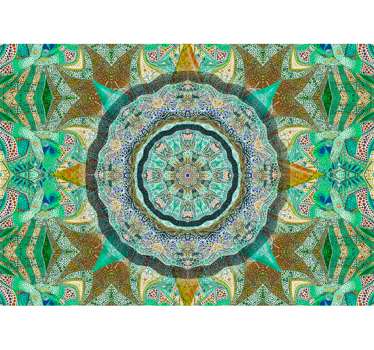 Tenda a rullo zen mandala fantasia smeraldo - TenStickers