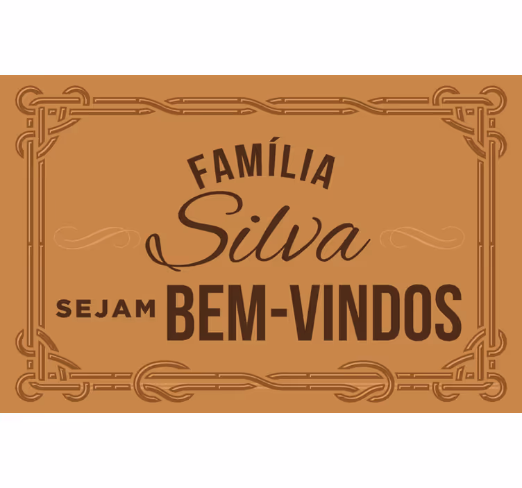 Tenda a rullo marrone benvenuta in famiglia - TenStickers