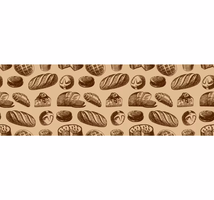 Tenda a rullo marrone design da panetteria - TenStickers
