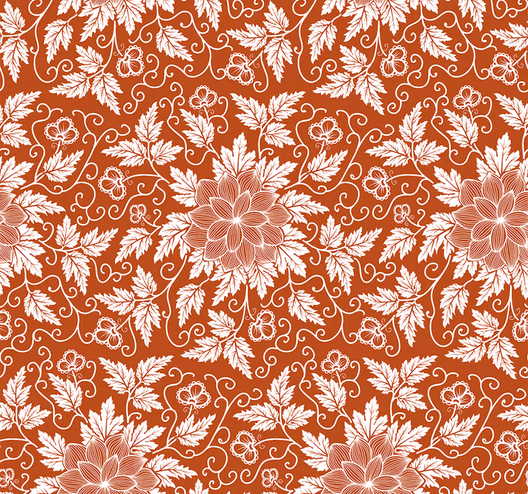 Tenda a rullo arancione motivo paisley floreale - TenStickers