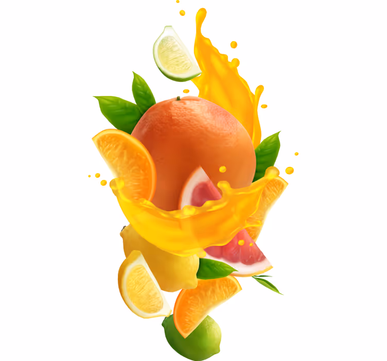 Tenda a rullo arancione spruzzo di frutta - TenStickers