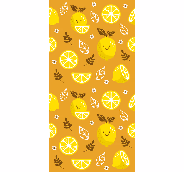 Tenda a rullo arancione limoni sorridenti samsung - TenStickers