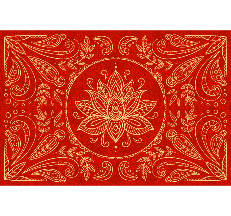 Tenda a rullo rossa design mandala vintage - TenStickers