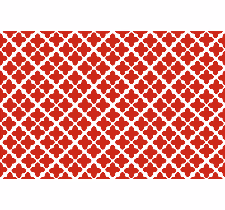 Tenda a rullo rossa con motivo geometrico bianco - TenStickers