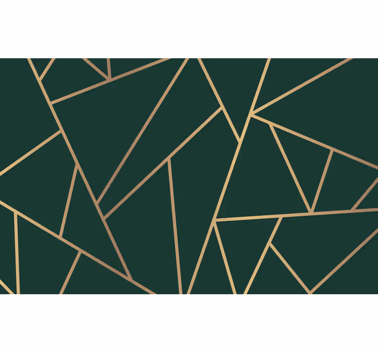 Tenda a rullo esterni linee dorate su fondo verde bottiglia - TenStickers