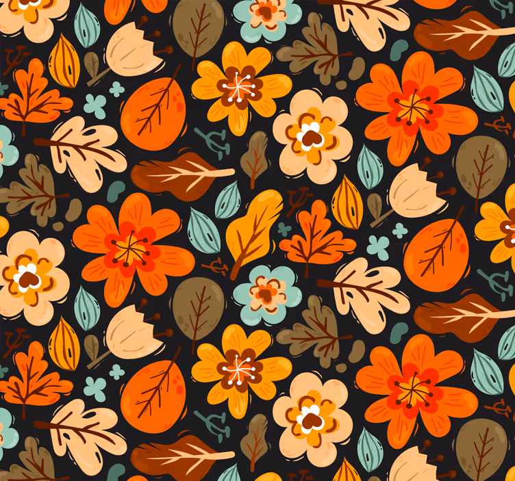 Tenda a rullo esterni fiori arancioni eleganti - TenStickers