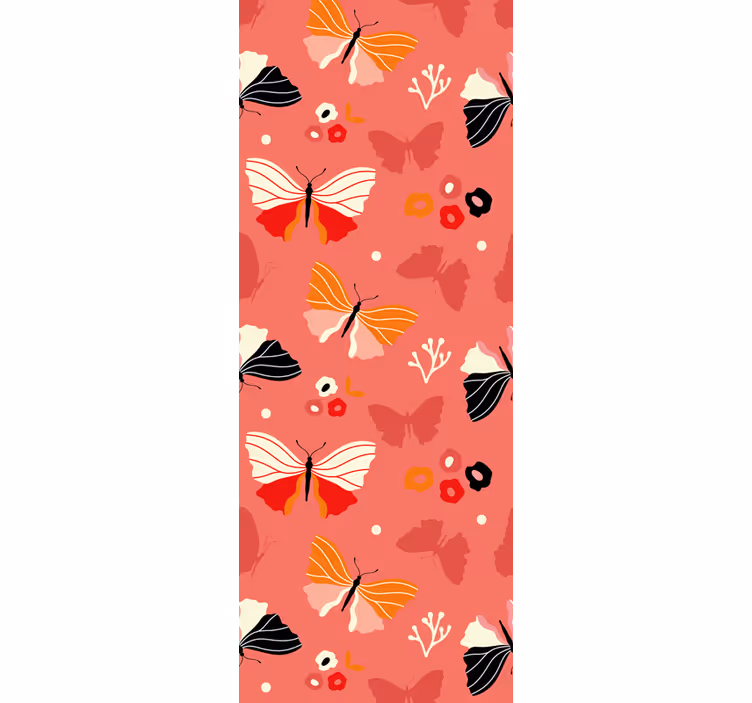 Tenda a rullo camera ragazzi motivo farfalle rosa - TenStickers
