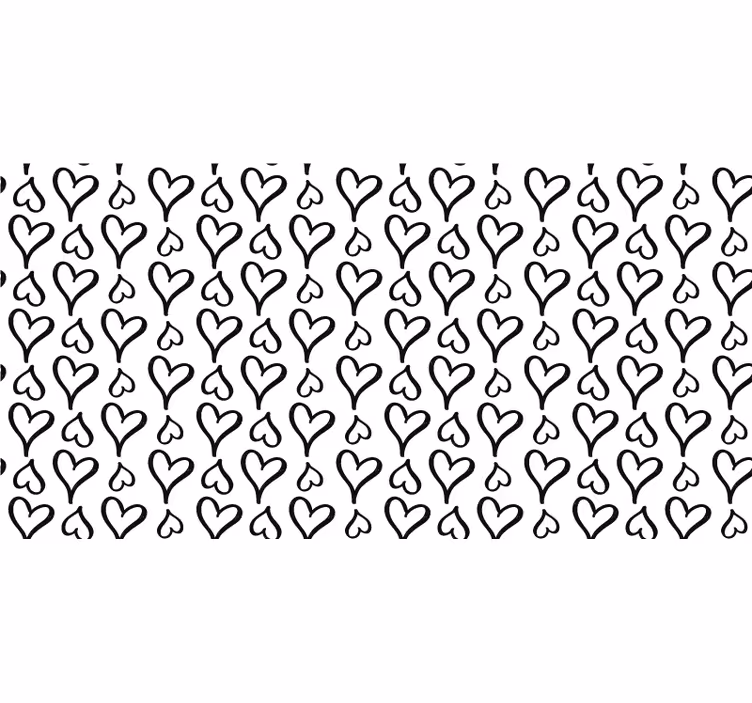 Tenda a rullo bagno icone cuore nere illustrate - TenStickers