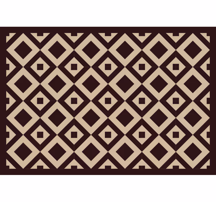 Tenda a rullo bagno motivo quadrato beige vintage - TenStickers