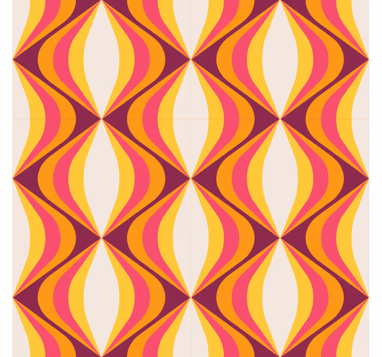 Tenda a rullo classica onda arancione retro - TenStickers