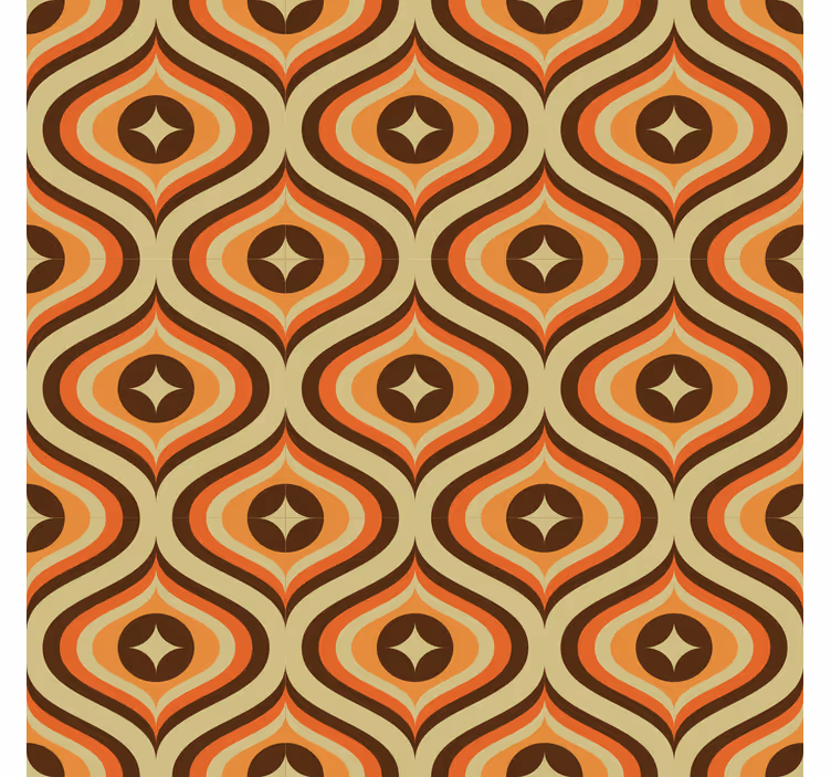 Tenda a rullo classica arancione e marrone rétro - TenStickers