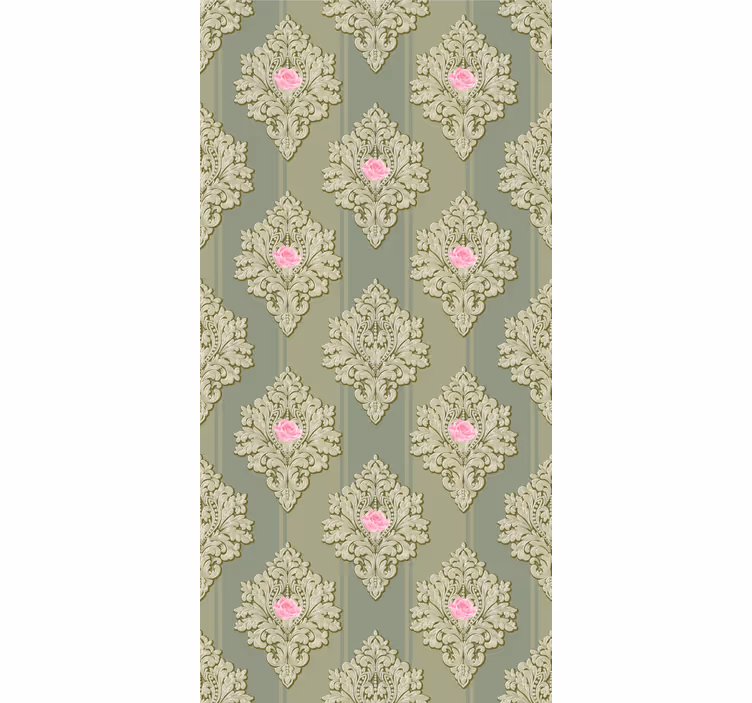 Tenda a rullo classica motivo vintage verde francese - TenStickers