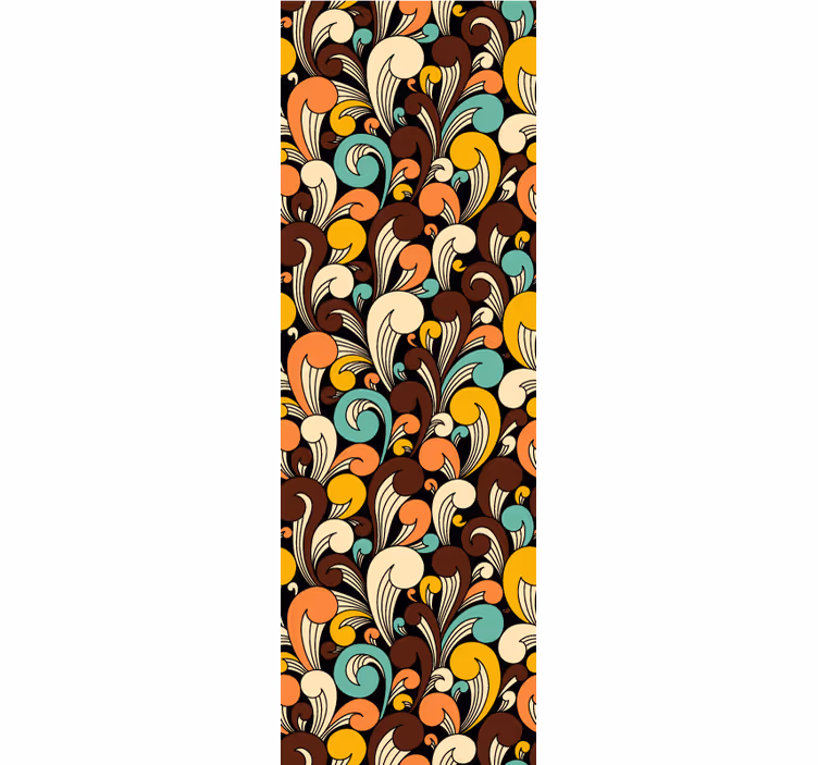 Tenda a rullo classica forme hippy con bordo nero - TenStickers