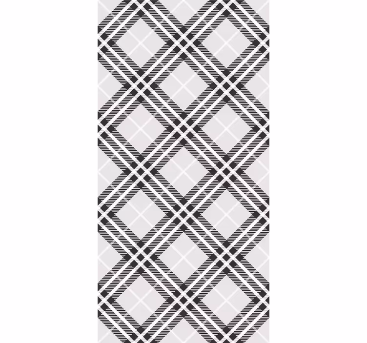 Tenda a rullo classica tartan scozzese bianco e nero - TenStickers