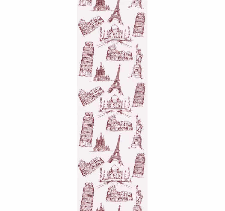 Tenda a rullo classica con motivo monumenti famosi - TenStickers