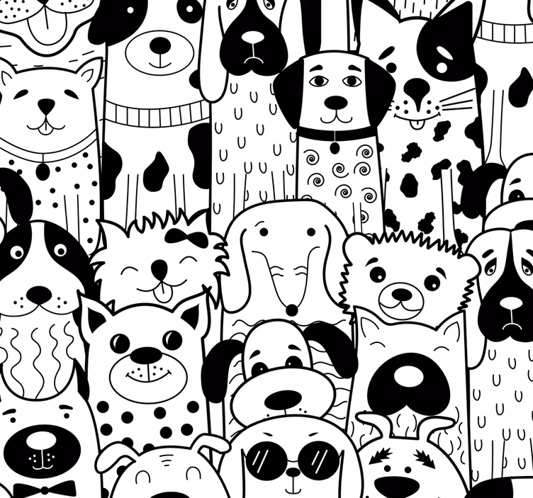 Tenda a rullo neonati motivo cani - TenStickers