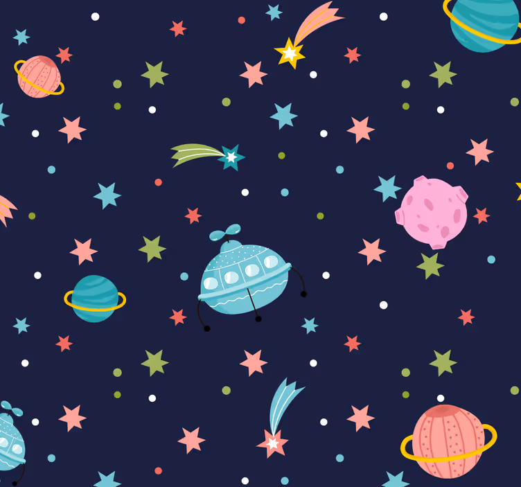 Tenda a rullo neonati spazio celestiale - TenStickers