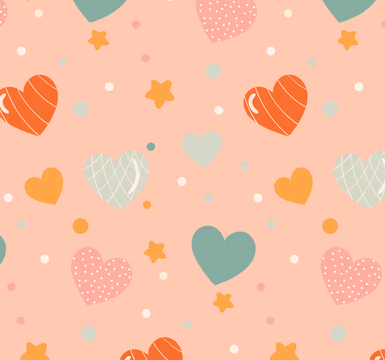 Tenda a rullo neonati motivo cuori e stelle - TenStickers