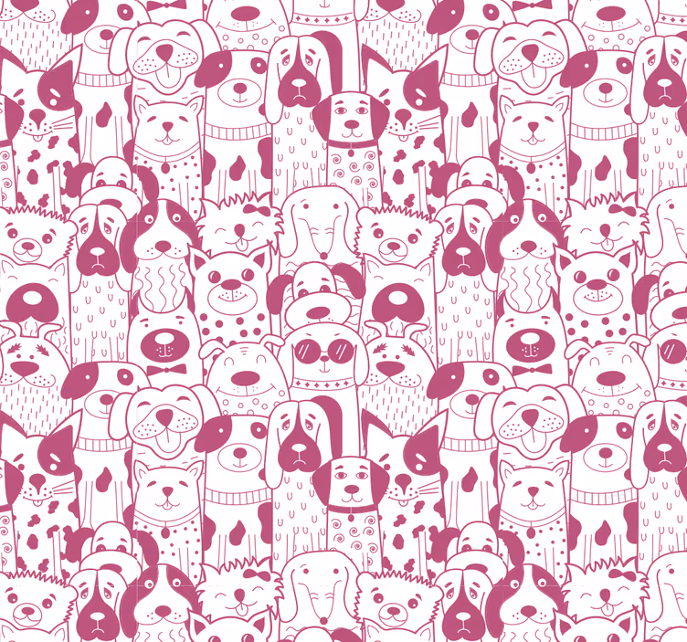 Tenda a rullo neonati con disegno di cani rosa - TenStickers