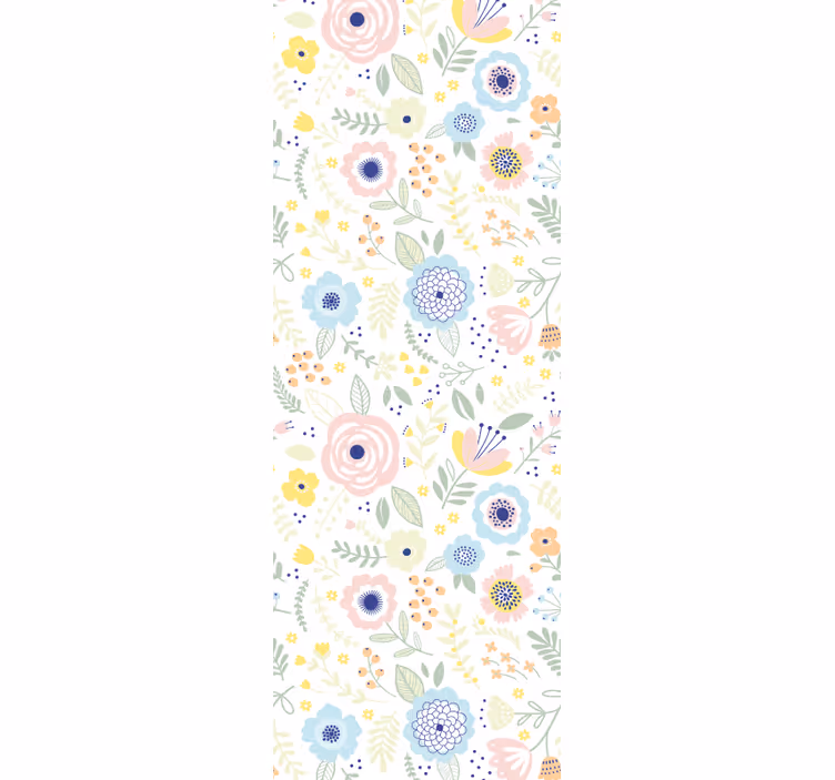 Tenda a rullo corridoio design floreale colorato - TenStickers